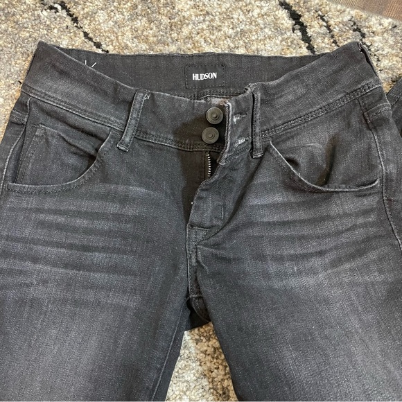 💙Hudson Collin Black Mid Rise Bootcut Crop Jeans - Picture 9 of 14